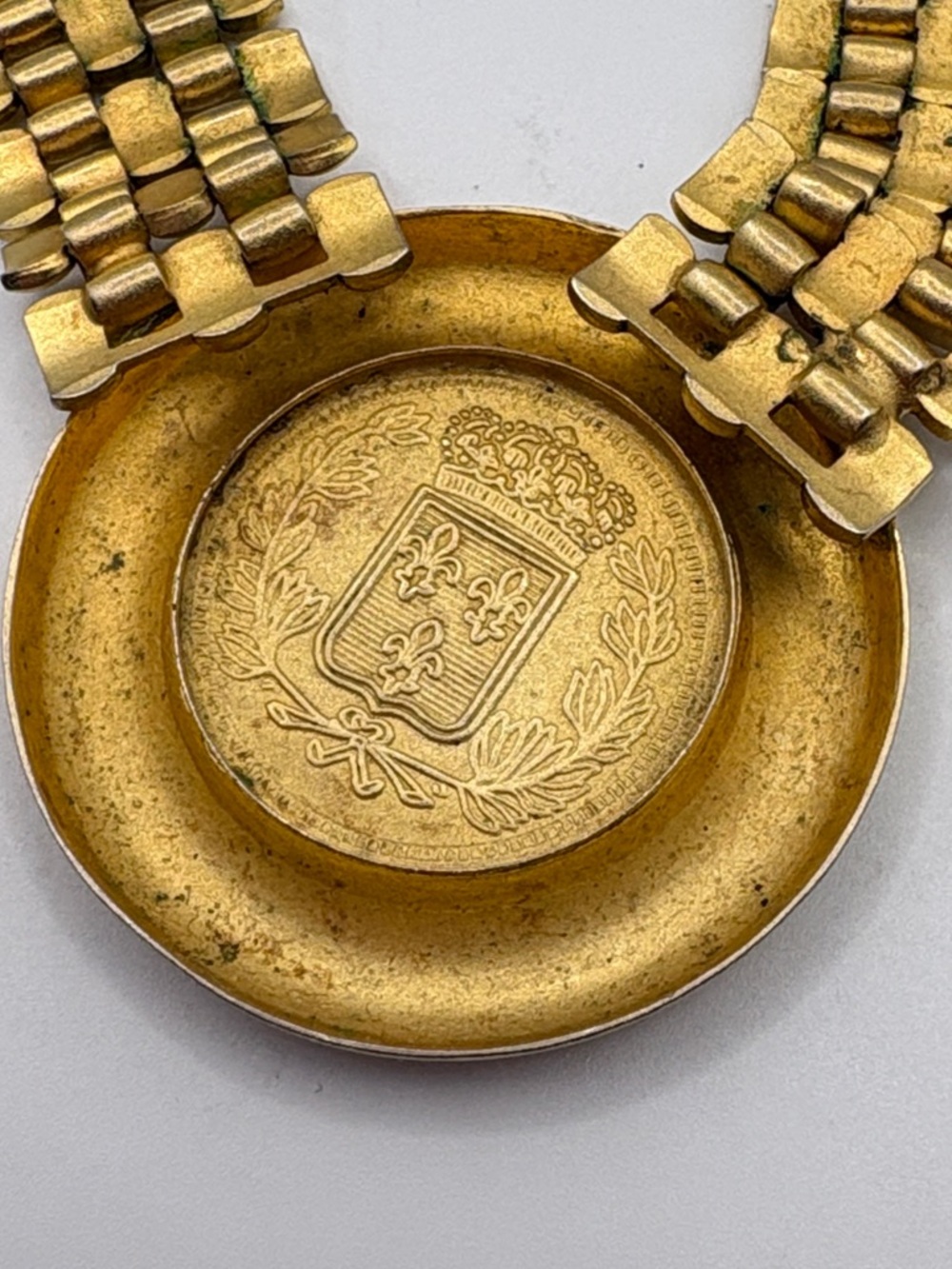 Vintage French Gold-Tone 1970’s Multi-Row Medallion Necklace by Zoom Zoom 16” - Picture 7 of 11